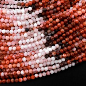 Shop Agate Faceted Beads! Micro Faceted Multicolor Moroccan Red Agate Round Beads 3mm 15.5" Strand | Natural genuine faceted Agate beads for beading and jewelry making.  #jewelry #beads #beadedjewelry #diyjewelry #jewelrymaking #beadstore #beading #affiliate #ad