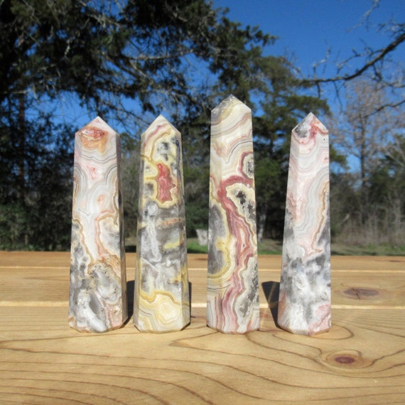 Crazy Lace Agate, Choose One Obelisk Tower,  Natural Crazy Lace Agate From Mexico