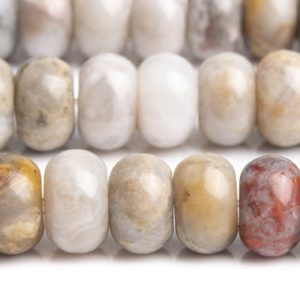 Shop Agate Rondelle Beads! Genuine Natural Crazy Lace Agate Gemstone Beads 8x5MM Multicolor Rondelle AAA Quality Loose Beads (107189) | Natural genuine rondelle Agate beads for beading and jewelry making.  #jewelry #beads #beadedjewelry #diyjewelry #jewelrymaking #beadstore #beading #affiliate #ad