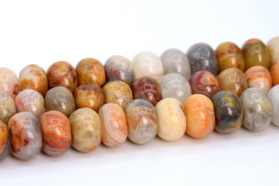 Orange Cream Crazy Lace Agate Beads Grade Aaa Genuine Natural Gemstone Rondelle Loose Beads 6mm 8mm Bulk Lot Options