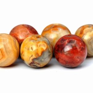 Genuine Natural Crazy Lace Agate Gemstone Beads 4MM Orange Cream Round AAA Quality Loose Beads (100152) | Natural genuine beads Gemstone beads for beading and jewelry making.  #jewelry #beads #beadedjewelry #diyjewelry #jewelrymaking #beadstore #beading #affiliate #ad