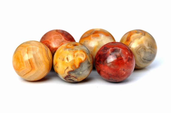Genuine Natural Crazy Lace Agate Gemstone Beads 4mm Orange Cream Round Aaa Quality Loose Beads (100152)