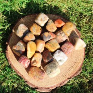 Shop Tumbled Agate Crystals & Pocket Stones! Crazy Lace Agate Medium Polished Tumbled | Natural genuine stones & crystals in various shapes & sizes. Buy raw cut, tumbled, or polished gemstones for making jewelry or crystal healing energy vibration raising reiki stones. #crystals #gemstones #crystalhealing #crystalsandgemstones #energyhealing #affiliate #ad