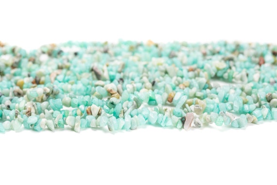30" Natural Amazonite Chip Crystal Beads - Gemstone Beads