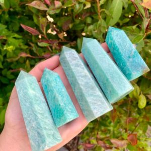 Amazonite Crystal Tower Point Obelisk (Qty: 1) | Natural genuine stones & crystals in various shapes & sizes. Buy raw cut, tumbled, or polished gemstones for making jewelry or crystal healing energy vibration raising reiki stones. #crystals #gemstones #crystalhealing #crystalsandgemstones #energyhealing #affiliate #ad