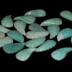 Shop Amazonite Bead Shapes! 16X8MM  Amazonite Gemstone Grade AA Carved Angel Wing Beads BULK LOT 2,6,12,24,48 (90187136-001) | Natural genuine other-shape Amazonite beads for beading and jewelry making.  #jewelry #beads #beadedjewelry #diyjewelry #jewelrymaking #beadstore #beading #affiliate #ad