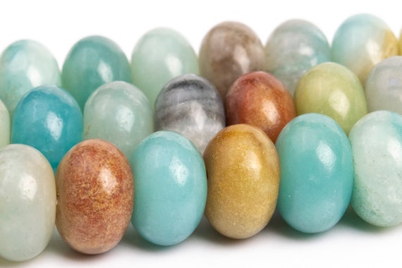 10x6mm Multicolor Amazonite Beads Grade A Genuine Natural Gemstone Rondelle Loose Beads 15" / 7.5" Bulk Lot Options (110713)