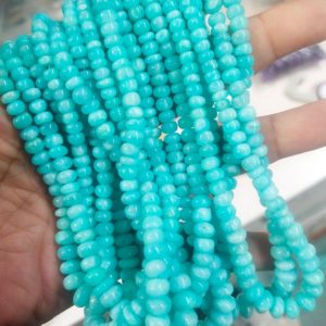 Shop Amazonite Rondelle Beads! 8 Inch strand, Natural Amazonite Smooth Shape Rondelles, Size variation | Natural genuine rondelle Amazonite beads for beading and jewelry making.  #jewelry #beads #beadedjewelry #diyjewelry #jewelrymaking #beadstore #beading #affiliate #ad