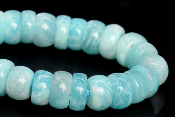 8x2-5mm Genuine Natural Blue Amazonite Beads Grade Aa Gemstone Half Strand Rondelle Loose Beads 7.5" Bulk Lot Options (107896h-2586)
