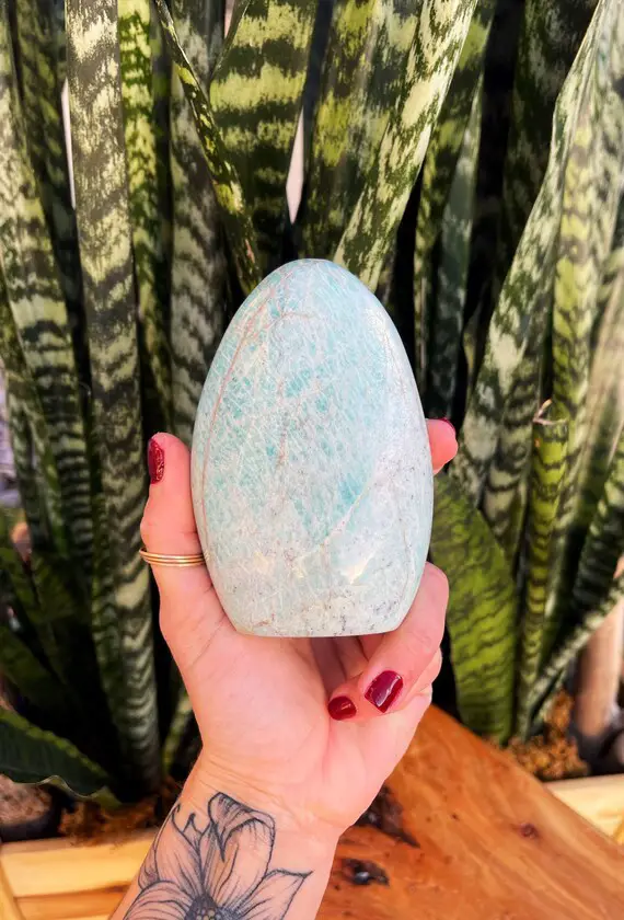 Amazonite Free Form - Throat Chakra Stone For Courage And Truth