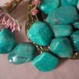 Shop Tumbled Amazonite Crystals & Pocket Stones! Amazonite – Amazonite tumbled stone – The stone of peace and harmony – Crystals | Natural genuine stones & crystals in various shapes & sizes. Buy raw cut, tumbled, or polished gemstones for making jewelry or crystal healing energy vibration raising reiki stones. #crystals #gemstones #crystalhealing #crystalsandgemstones #energyhealing #affiliate #ad