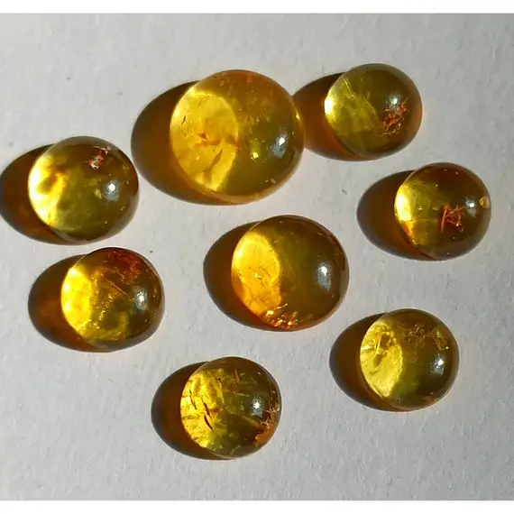 Amber Cabochons Round Shape 11mm,9.5mm,9mm,8mm Size Natural And Excellent Making Loose Gem Stone