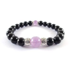 Amethyst and Shungite Bracelet Handmade – 5G Field Protection Jewelry – EMF Protection Bracelet | Natural genuine Array bracelets. Buy crystal jewelry, handmade handcrafted artisan jewelry for women.  Unique handmade gift ideas. #jewelry #beadedbracelets #beadedjewelry #gift #shopping #handmadejewelry #fashion #style #product #bracelets #affiliate #ad