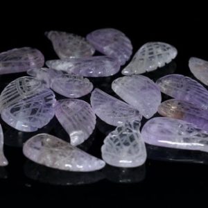 25X12MM  Amethyst Gemstone Carved Angel Wing Beads BULK LOT 2,6,12,24,48 (90187143-001) | Natural genuine other-shape Gemstone beads for beading and jewelry making.  #jewelry #beads #beadedjewelry #diyjewelry #jewelrymaking #beadstore #beading #affiliate #ad