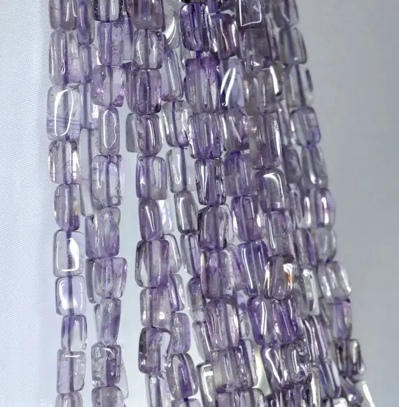 5x4-9x5mm Royal Amethyst Gemstone Purple Rectangle Tube Loose Beads 14 Inch Full Strand (90185042-895)