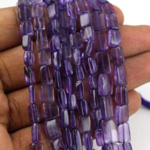 Shop Amethyst Bead Shapes! Natural Blue Amethyst,Rectangle Amethyst,4×6-8x10mm Beads,Smooth Amethyst,Natural Amethyst,Blue Amethyst,Gemstone Amethyst,Amethyst,8" Long | Natural genuine other-shape Amethyst beads for beading and jewelry making.  #jewelry #beads #beadedjewelry #diyjewelry #jewelrymaking #beadstore #beading #affiliate #ad
