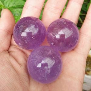 Shop Amethyst Round Beads! Amethyst Ball Beads, Natural Gemstone Beads, Big Round Beads, Crystal Healing Stone Beads 20mm 30mm 40mm 1pc | Natural genuine round Amethyst beads for beading and jewelry making.  #jewelry #beads #beadedjewelry #diyjewelry #jewelrymaking #beadstore #beading #affiliate #ad