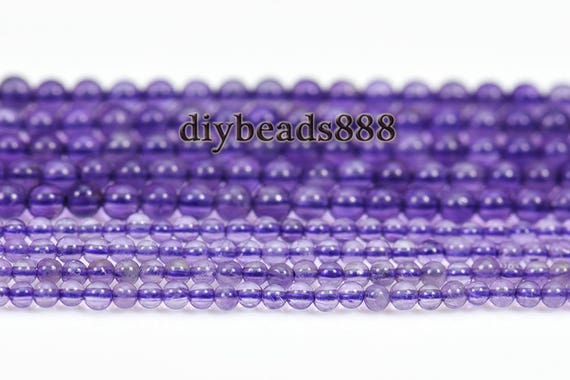 Amethyst,grade A Amethyst Smooth Round Beads,purple Color.one Strand,15 Inches 2mm  3mm For Choice