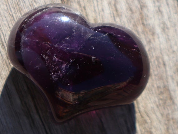 Amethyst Puffy Heart Pocket, Worry Healing Stone With Positive Energy For Intuition And Inner Peace!