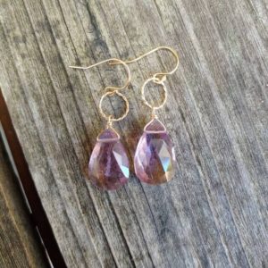 Ametrine earrings. Gold filled or sterling silver available. | Natural genuine Ametrine earrings. Buy crystal jewelry, handmade handcrafted artisan jewelry for women.  Unique handmade gift ideas. #jewelry #beadedearrings #beadedjewelry #gift #shopping #handmadejewelry #fashion #style #product #earrings #affiliate #ad