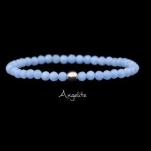 Shop Angelite Bracelets! Angelite Bracelet, Beaded Elastic Gemstone Jewelry, Rose gold filled | Natural genuine Angelite bracelets. Buy crystal jewelry, handmade handcrafted artisan jewelry for women.  Unique handmade gift ideas. #jewelry #beadedbracelets #beadedjewelry #gift #shopping #handmadejewelry #fashion #style #product #bracelets #affiliate #ad