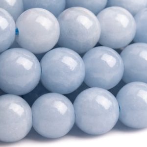 Shop Angelite Beads! Genuine Natural Angelite Gemstone Beads 6MM Blue Round AAA Quality Loose Beads (111085) | Natural genuine round Angelite beads for beading and jewelry making.  #jewelry #beads #beadedjewelry #diyjewelry #jewelrymaking #beadstore #beading #affiliate #ad