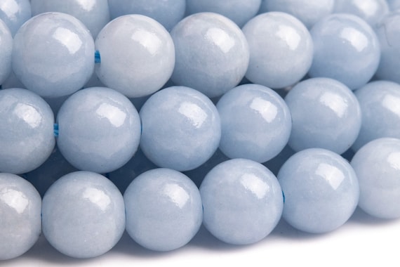 Genuine Natural Angelite Gemstone Beads 6mm Blue Round Aaa Quality Loose Beads (111085)