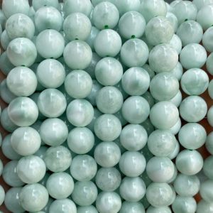 Shop Angelite Beads! Natural AA Green Angelite Smooth Round Beads,6mm 8mm 10mm 12mm Anngelite Beads Wholesale Supply,one strand 15",Gemstone Beads,blue beads | Natural genuine round Angelite beads for beading and jewelry making.  #jewelry #beads #beadedjewelry #diyjewelry #jewelrymaking #beadstore #beading #affiliate #ad