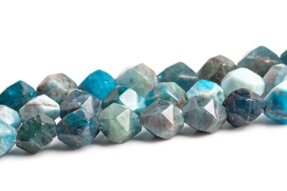5mm Blue Apatite Beads Star Cut Faceted Grade Aa Genuine Natural Gemstone Loose Beads 15"/7.5" Bulk Lot Options (108679)