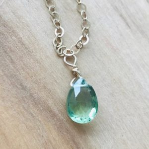 Shop Apatite Jewelry! Green Apatite Necklace  Apatite Necklace  Briolette Necklace, April Birthstone Layering Necklace  Charm Necklace Minimalist Necklace | Natural genuine Apatite jewelry. Buy crystal jewelry, handmade handcrafted artisan jewelry for women.  Unique handmade gift ideas. #jewelry #beadedjewelry #beadedjewelry #gift #shopping #handmadejewelry #fashion #style #product #jewelry #affiliate #ad