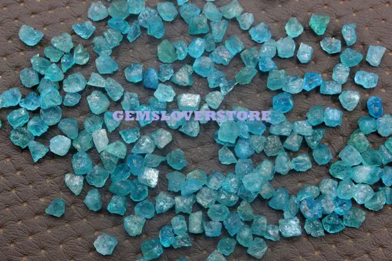 50 Pieces Untreated Rough Size 4-6 Mm Genuine Natural Neon Blue Apatite Gemstone Aaa Quality Natural Rough Neon Apatite Loose Gemstone Lot