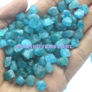 Shop Raw & Rough Apatite Stones! Neon Apatite Rough Size 8-10 MM Loose Gemstone 25 Pieces Rare Quality Natural Neon Blue Apatite Crystal for Raw Stone Jewelry Wholesale Raw | Natural genuine stones & crystals in various shapes & sizes. Buy raw cut, tumbled, or polished gemstones for making jewelry or crystal healing energy vibration raising reiki stones. #crystals #gemstones #crystalhealing #crystalsandgemstones #energyhealing #affiliate #ad