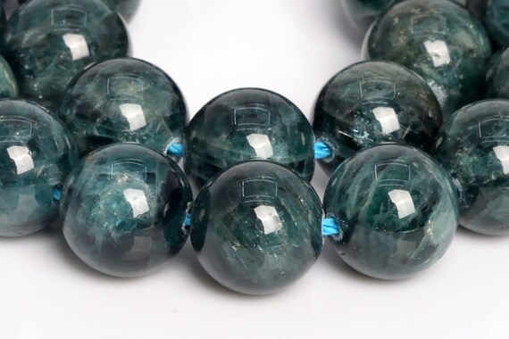 Genuine Natural Apatite Gemstone Beads 10mm Deep Blue Green Round Aa Quality Loose Beads (109270)