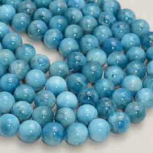 Shop Apatite Round Beads! Genuine Natural Ocean Blue Apatite "Larimar Tone" Gemstone Grade AAA 6mm 8mm 10mm Round Loose Beads 15.5" BULK LOT 1,2,6,12 and 50 (A232) | Natural genuine round Apatite beads for beading and jewelry making.  #jewelry #beads #beadedjewelry #diyjewelry #jewelrymaking #beadstore #beading #affiliate #ad
