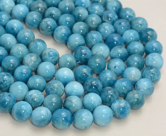Genuine Natural Ocean Blue Apatite "larimar Tone" Gemstone Grade Aaa 6mm 8mm 10mm Round Loose Beads 15.5" Bulk Lot 1,2,6,12 And 50 (a232)