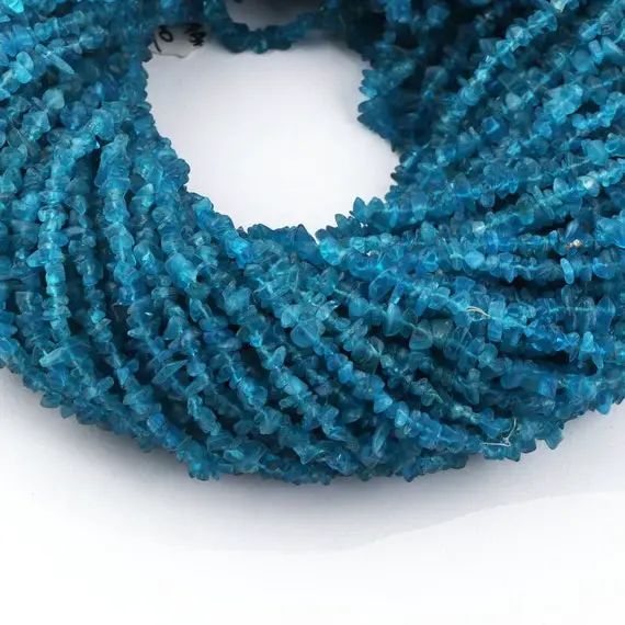 Natural Neon Apatite Chips Beads, Fine Quality Uncut Chips Stone Beads Strand, Freeform Raw Nugget Chips 34"