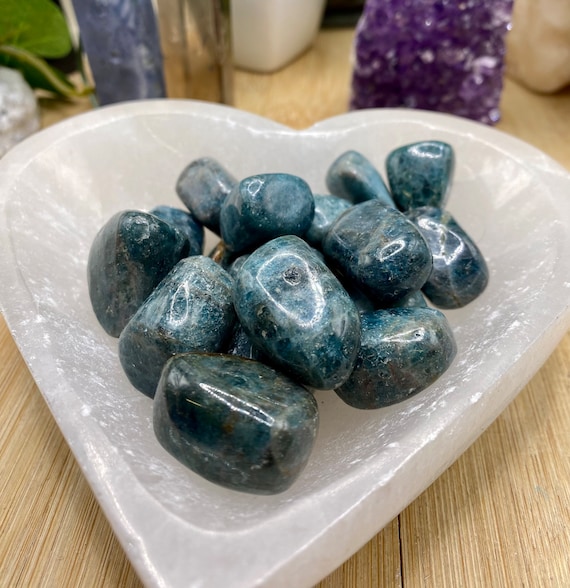 Tumbled Blue Apatite Stones Set With Gift Bag And Note