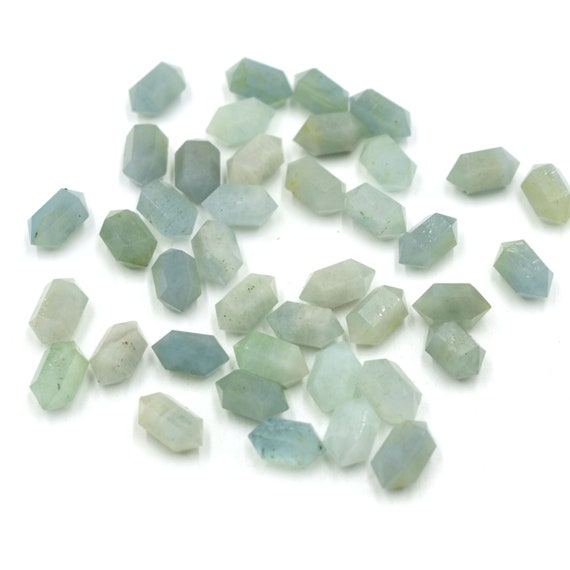 Aquamarine Double Terminated Carved Points Gemstone, 6x12 Mm, Terminated Points Wands, Aquamarine Bullet Jewelry Making, Price Per Set