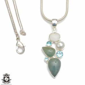 Shop Aquamarine Pendants! 3 Inch Aquamarine FREE 3MM Italian Chain Energy Healing Necklace • Crystal Healing Necklace • Gemstone Necklace • Minimalist Necklace P9000 | Natural genuine Aquamarine pendants. Buy crystal jewelry, handmade handcrafted artisan jewelry for women.  Unique handmade gift ideas. #jewelry #beadedpendants #beadedjewelry #gift #shopping #handmadejewelry #fashion #style #product #pendants #affiliate #ad