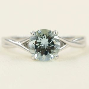 Aquamarine Engagement Ring.Solitaire 7mm AAA Quality Aquamarine Wedding Ring.14k Solid White Gold Ring .Bridal Engagement Ring.Simple Ring. | Natural genuine Array rings, simple unique alternative gemstone engagement rings. #rings #jewelry #bridal #wedding #jewelryaccessories #engagementrings #weddingideas #affiliate #ad