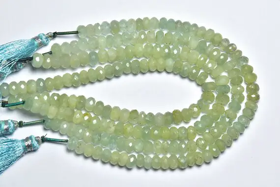 Aquamarine Rondelle Beads - 7 Inches - Beautiful Natural Faceted Aquamarine Rondelle - Size Is 5.5 - 6 Mm #929