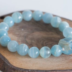 Shop Blue Calcite Jewelry! Argentinian Calcite Bracelet, Natural Blue Calcite Bracelet, 10mm Calcite Handmade Gemstone Jewelry, Handmade Gemstone Jewelry | Natural genuine Blue Calcite jewelry. Buy crystal jewelry, handmade handcrafted artisan jewelry for women.  Unique handmade gift ideas. #jewelry #beadedjewelry #beadedjewelry #gift #shopping #handmadejewelry #fashion #style #product #jewelry #affiliate #ad