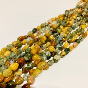 Shop Ocean Jasper Chip & Nugget Beads! Authentic Ocean Jasper Potato Tumble Nugget Gemstones Bead 8-10mm -15.5" Strand | Natural genuine chip Ocean Jasper beads for beading and jewelry making.  #jewelry #beads #beadedjewelry #diyjewelry #jewelrymaking #beadstore #beading #affiliate #ad