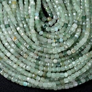 Shop Aventurine Faceted Beads! 4MM Natural Light Green Aventurine Gemstone Grade AA Micro Faceted Diamond Cut Cube Loose Beads BULK LOT 1,2,6,12 and 50 (P41) | Natural genuine faceted Aventurine beads for beading and jewelry making.  #jewelry #beads #beadedjewelry #diyjewelry #jewelrymaking #beadstore #beading #affiliate #ad