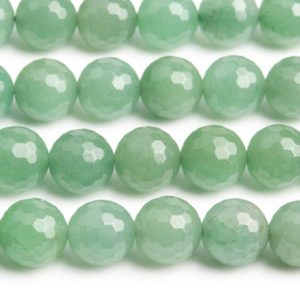 Shop Aventurine Faceted Beads! Genuine Natural Aventurine Gemstone Beads 10MM Green Micro Faceted Round AAA Quality Loose Beads (100637) | Natural genuine faceted Aventurine beads for beading and jewelry making.  #jewelry #beads #beadedjewelry #diyjewelry #jewelrymaking #beadstore #beading #affiliate #ad