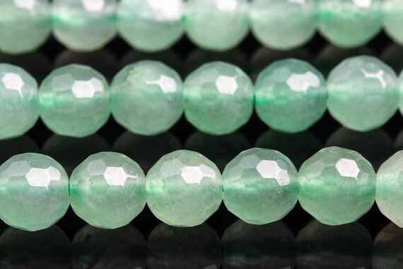 Genuine Natural Aventurine Gemstone Beads 5-6mm Green Micro Faceted Round Aaa Quality Loose Beads (100635)