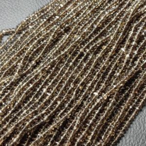 Shop Smoky Quartz Rondelle Beads! Awesome 16 Inch Smoky quartz, Faceted Rondelle Beads Strand, Faceted Smoky Rondelle Beads, 3 to 4 mm Smoky Beads, Wholesale Price | Natural genuine rondelle Smoky Quartz beads for beading and jewelry making.  #jewelry #beads #beadedjewelry #diyjewelry #jewelrymaking #beadstore #beading #affiliate #ad