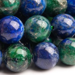 Shop Azurite Round Beads! Azurite Gemstone Beads 10MM Green & Blue Round AAA Quality Loose Beads (101115) | Natural genuine round Azurite beads for beading and jewelry making.  #jewelry #beads #beadedjewelry #diyjewelry #jewelrymaking #beadstore #beading #affiliate #ad