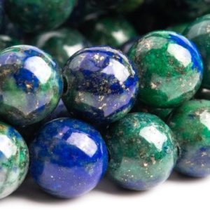 Shop Azurite Beads! Azurite Gemstone Beads 7-8MM Green & Blue Round AAA Quality Loose Beads (101114) | Natural genuine beads Azurite beads for beading and jewelry making.  #jewelry #beads #beadedjewelry #diyjewelry #jewelrymaking #beadstore #beading #affiliate #ad