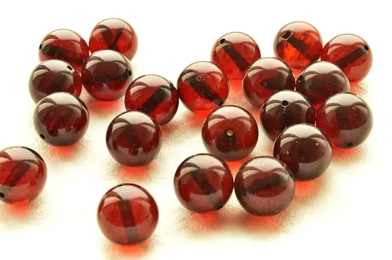 Baltic Amber Beads Rounded 8-15 Mm. 5 Pcs Polished Cherry Amber Stone Gemstone Bernstein Perlen